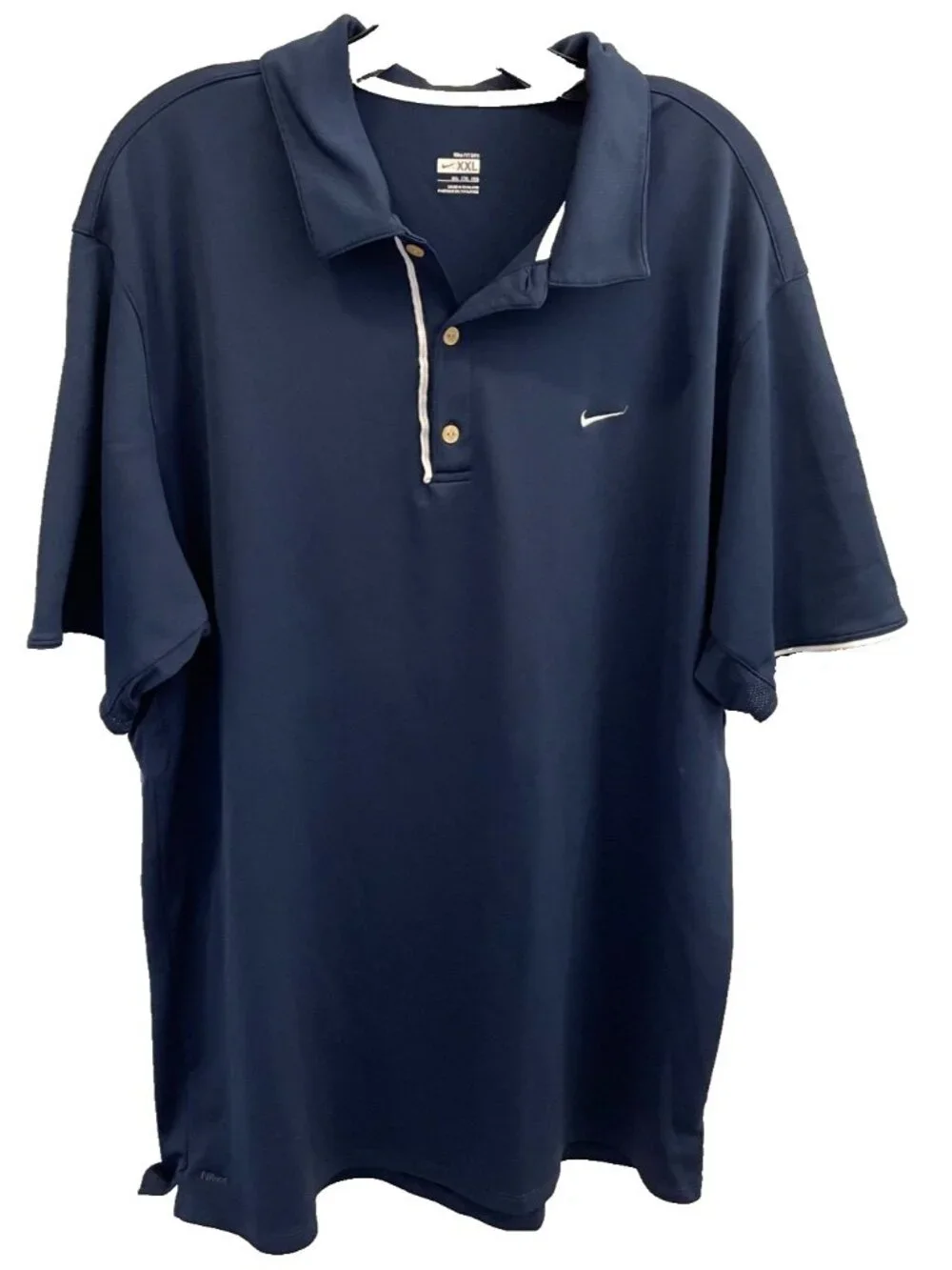Mens Nike Fit Dry Polo Shirt Size XXL Blue Performance Golf Tennis Short Sleeve